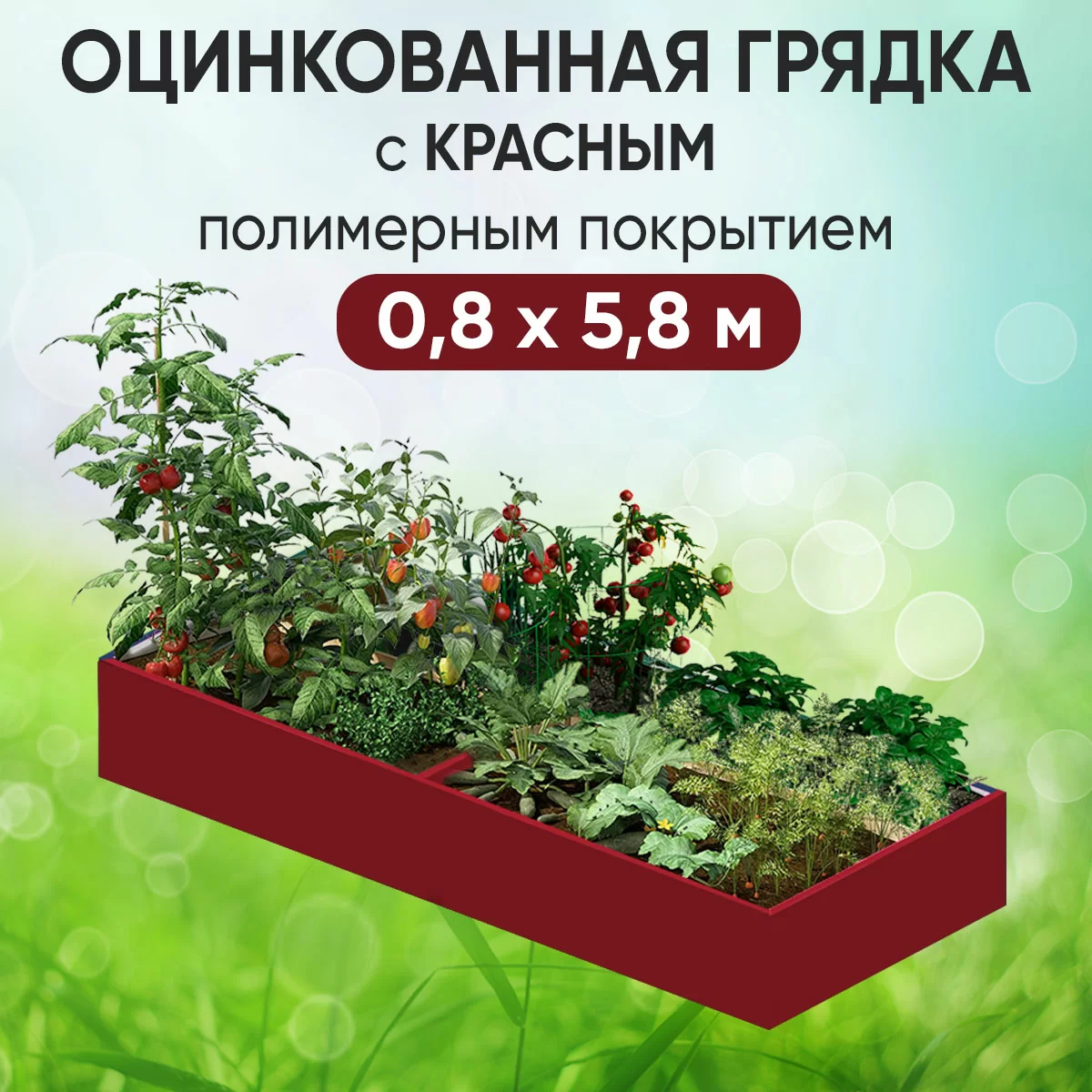 Грядка красная (0,8 х 5,8)